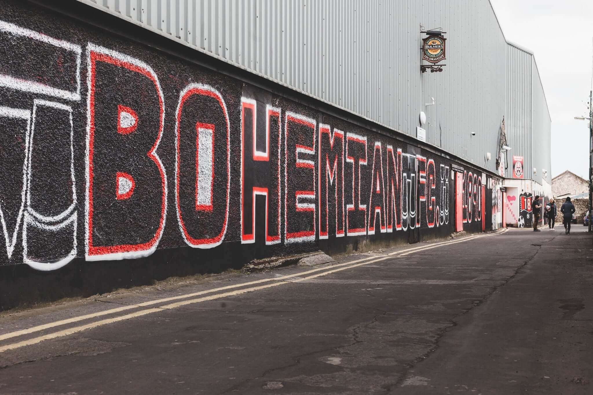 Bohemian FC wall mural inside Bohemian Pub, Phibsborough