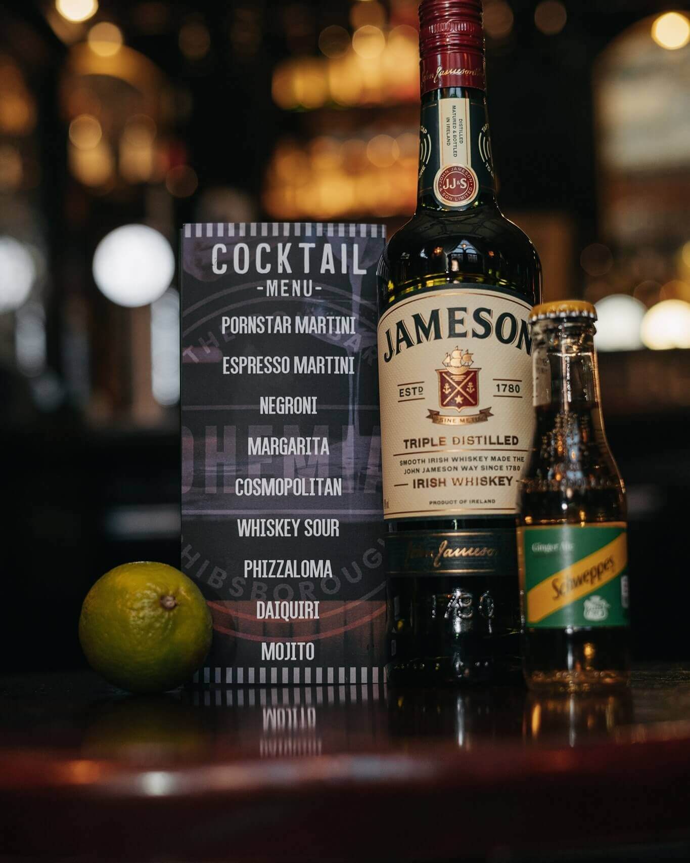 Bohemian Pub cocktail menu